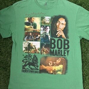 Bob Marley Trenchtown Rock Green T-Shirt size Large
